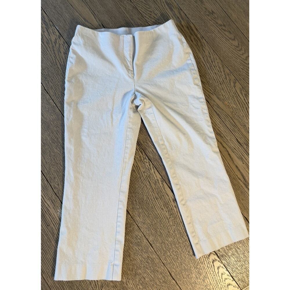 Alfani Women's Zip-Up Straight-Leg Capri Pants Size 4P Flat Front color Bone